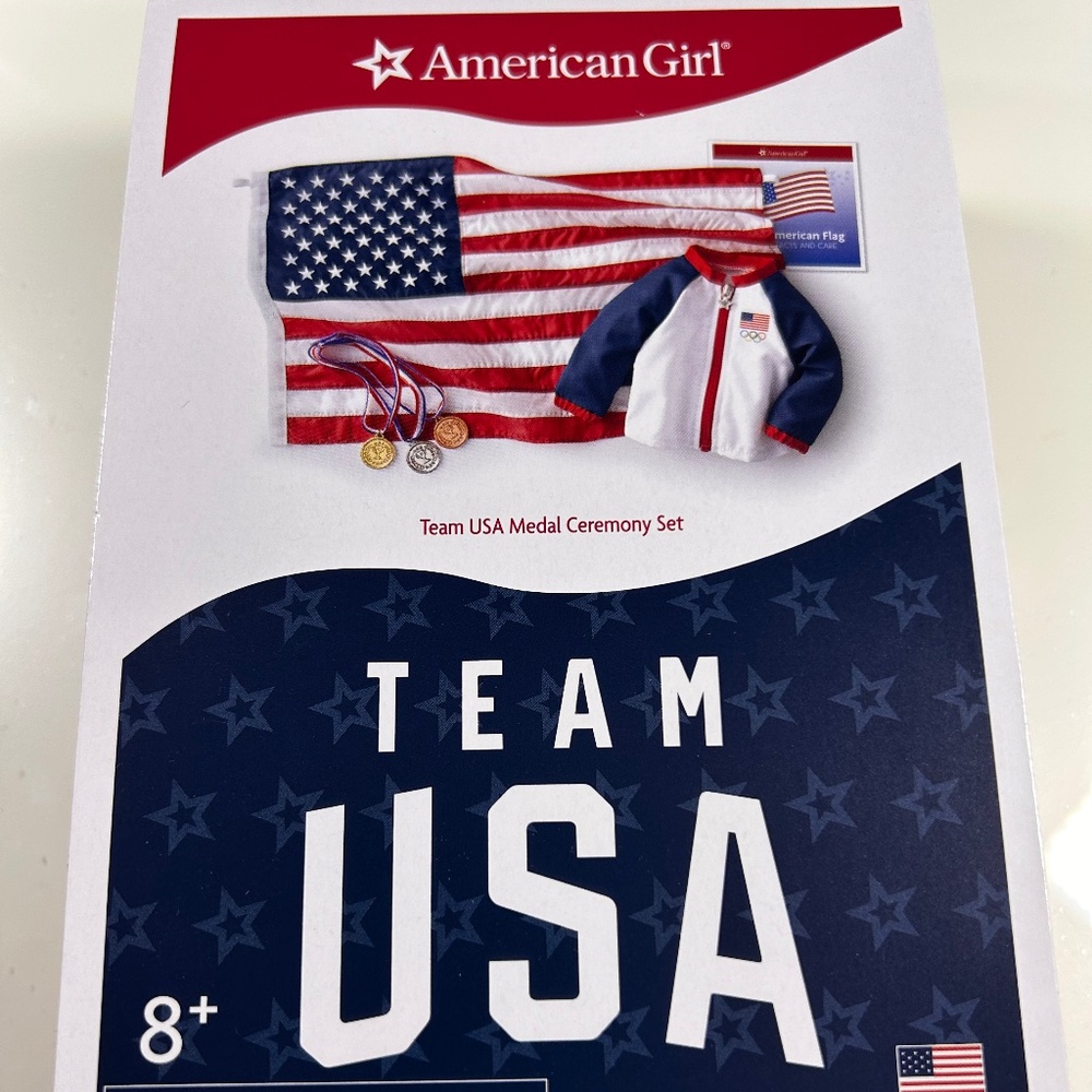 American Girl Olympics USA NIB Jacket 3 Medals and American Flag